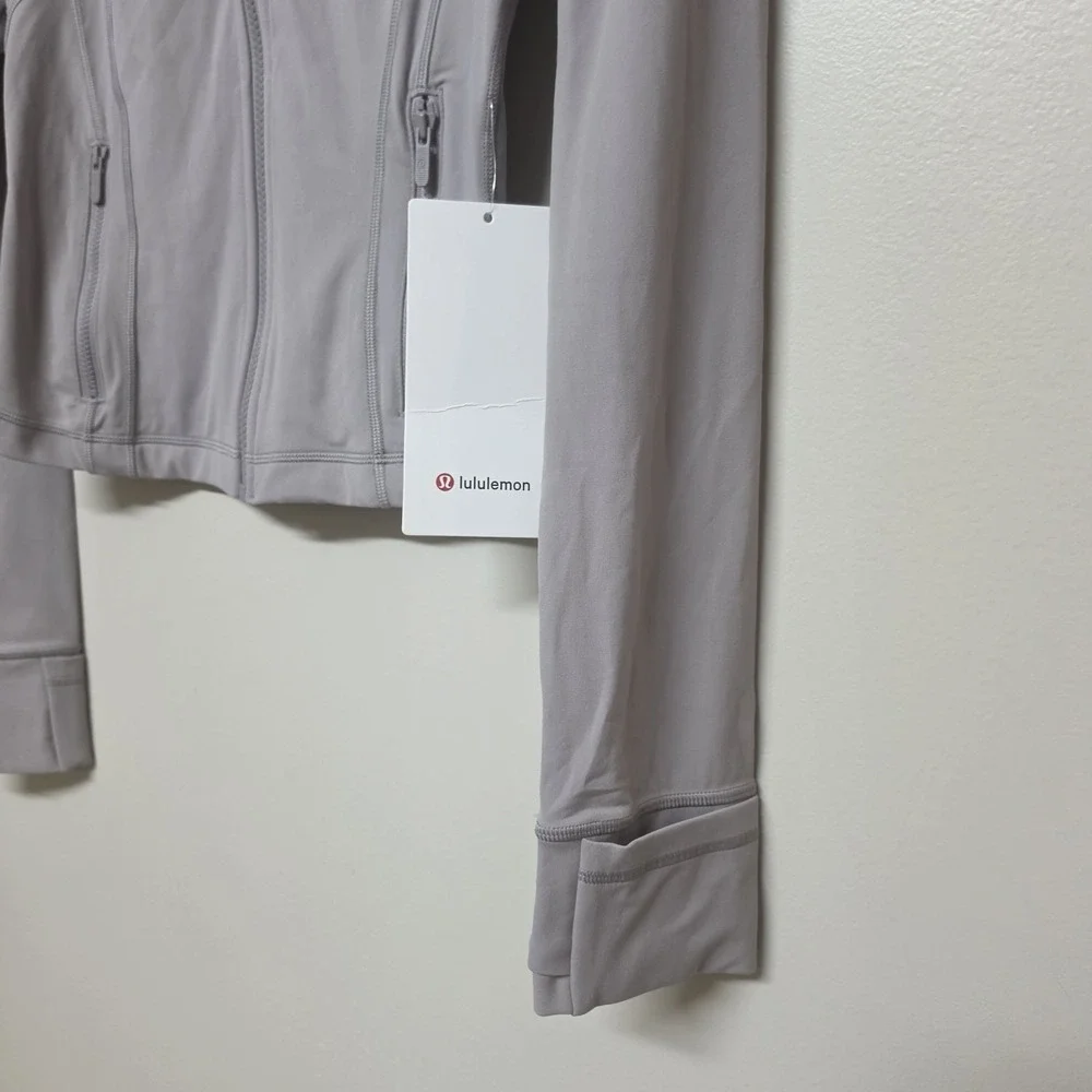 Lululemon Define Cropped Jacket Nulu Mauve Grey Sz 6 NWT Soft Thumbholes Gym - Picture 5 of 12